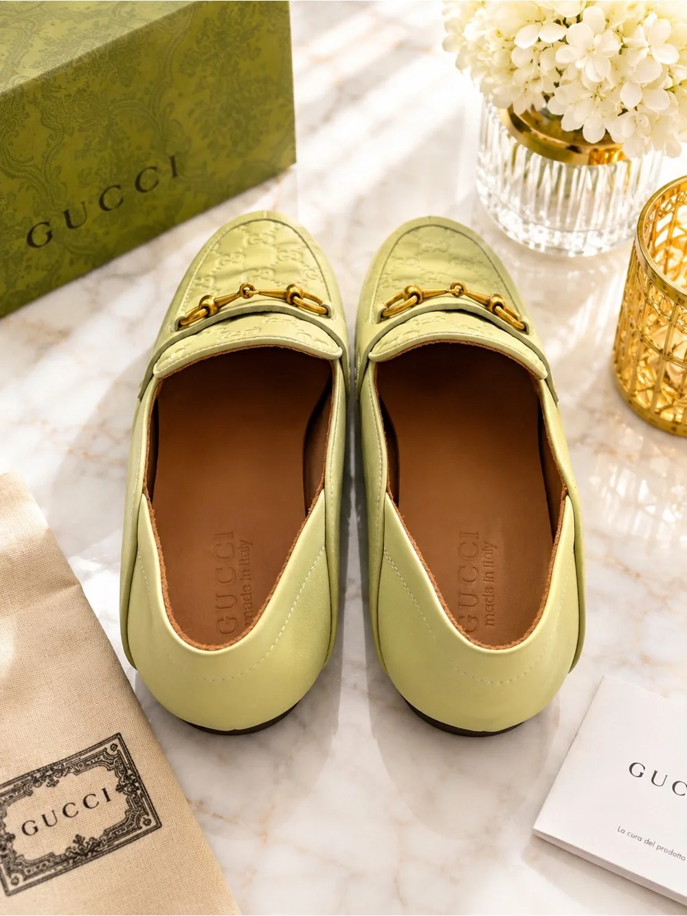 Gucci Horsebit GG Embossed Leather Loafers Green Size 11